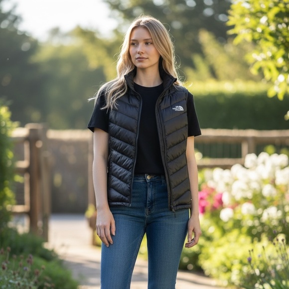 The North Face Women's puffy Black Vest size XL - Picture 2 of 15